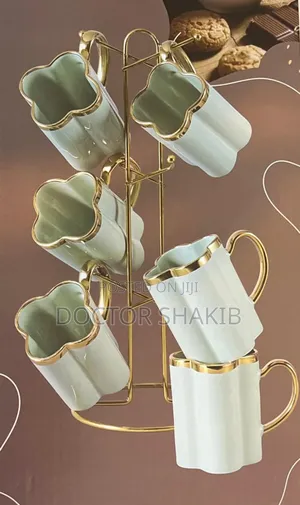 Vintage Cups With Rack
