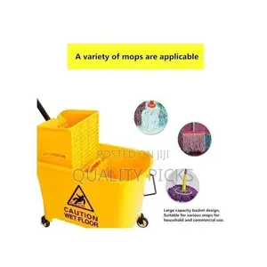 12L Mop Bucket Side Press Wringer Cleaning Commercial Mop