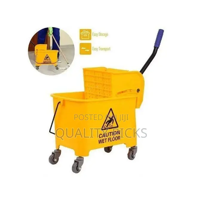 12L Mop Bucket Side Press Wringer Cleaning Commercial Mop