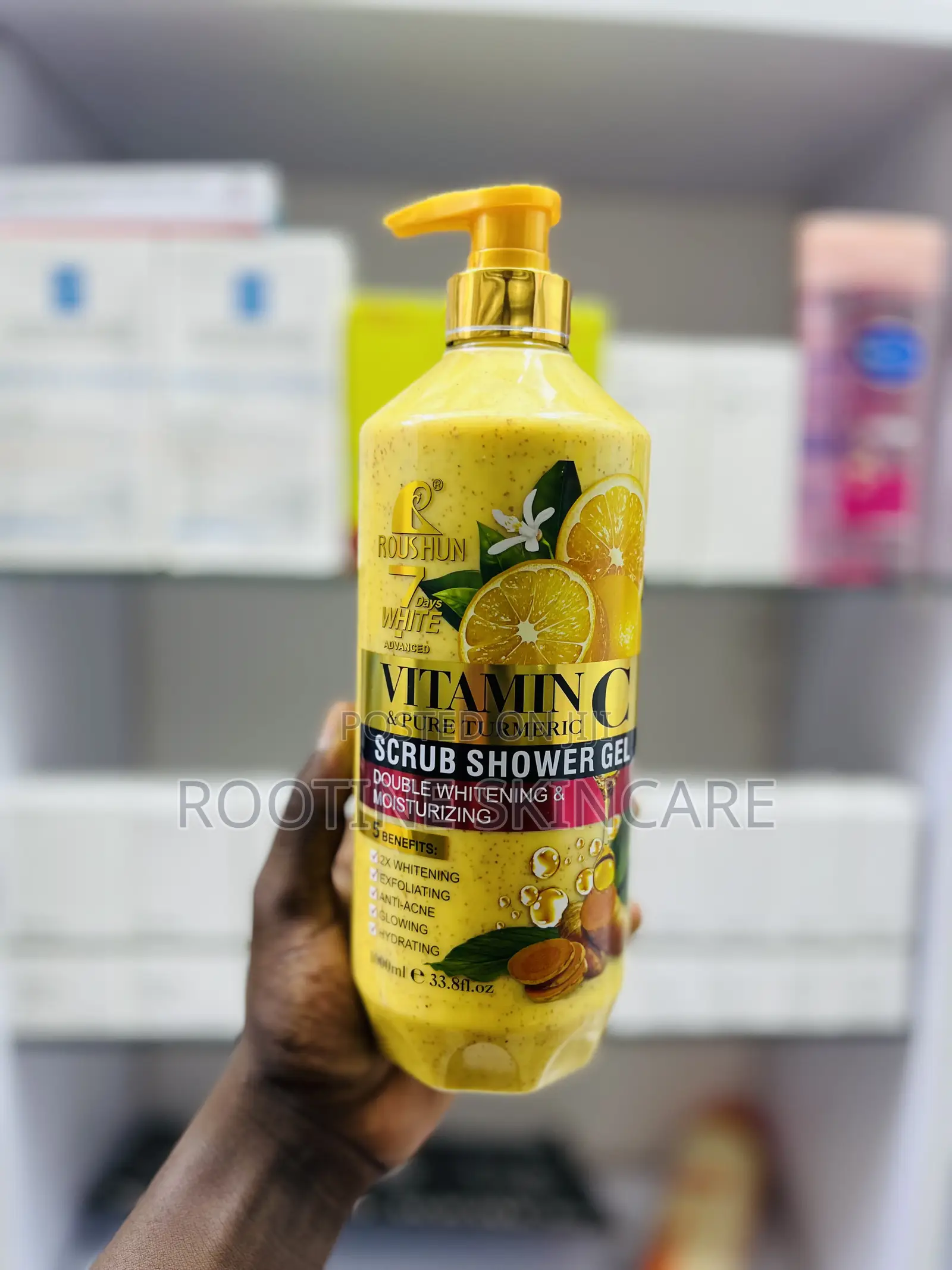 Roushun Vitamin C Tumeric Brightening Scrub Shower Gel