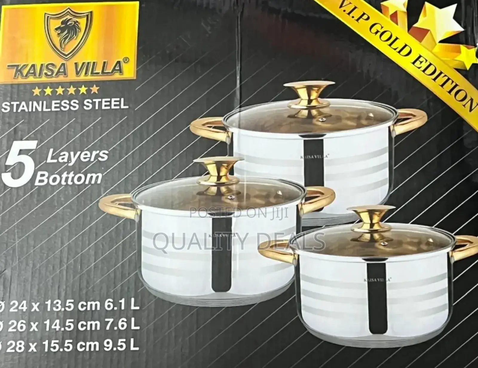 Kaisa Villa 3pcs Stainless Steel Cookware Set