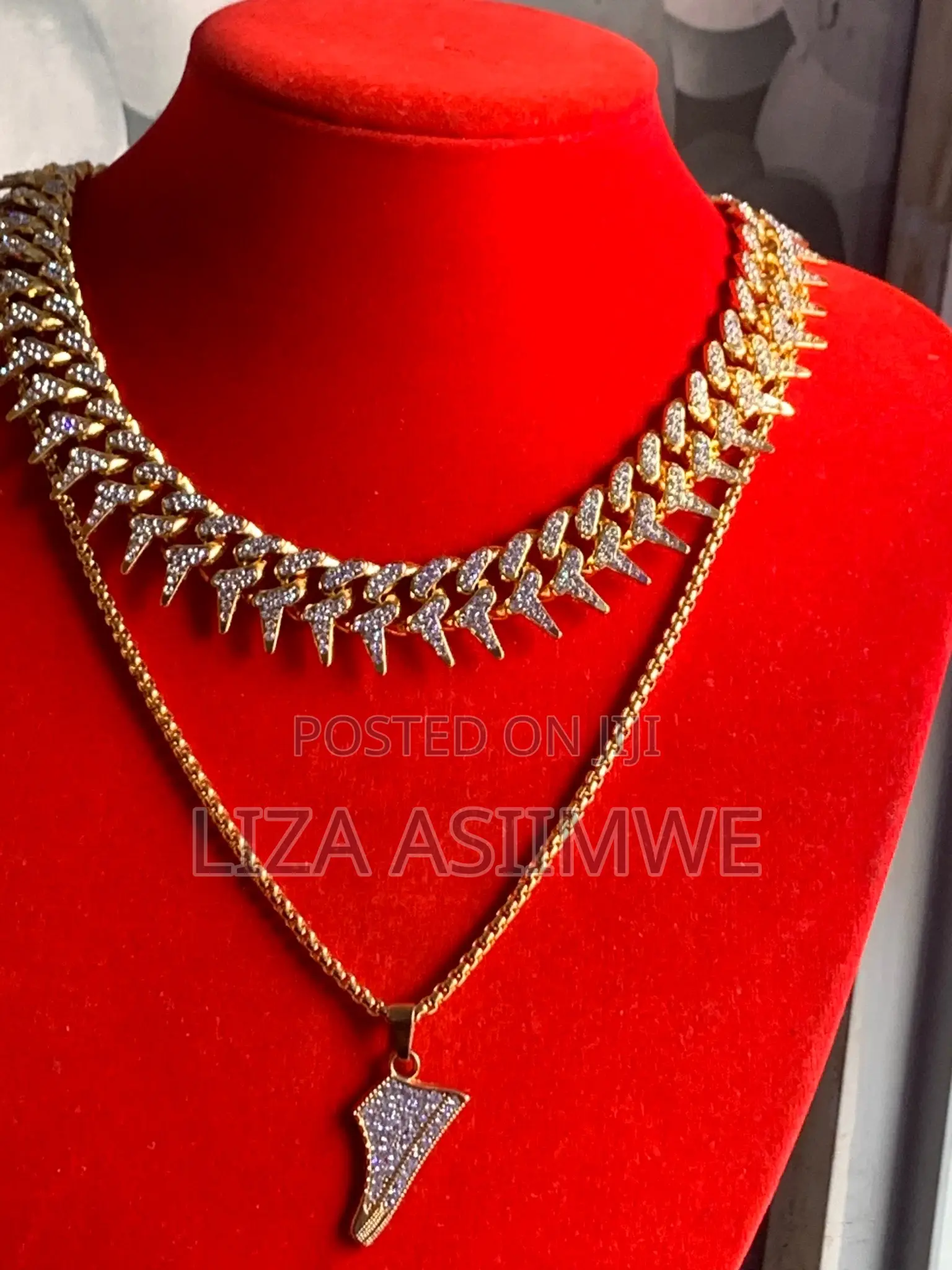 Gold Hip Hop Iced Out Paved Rhinestone Chain
