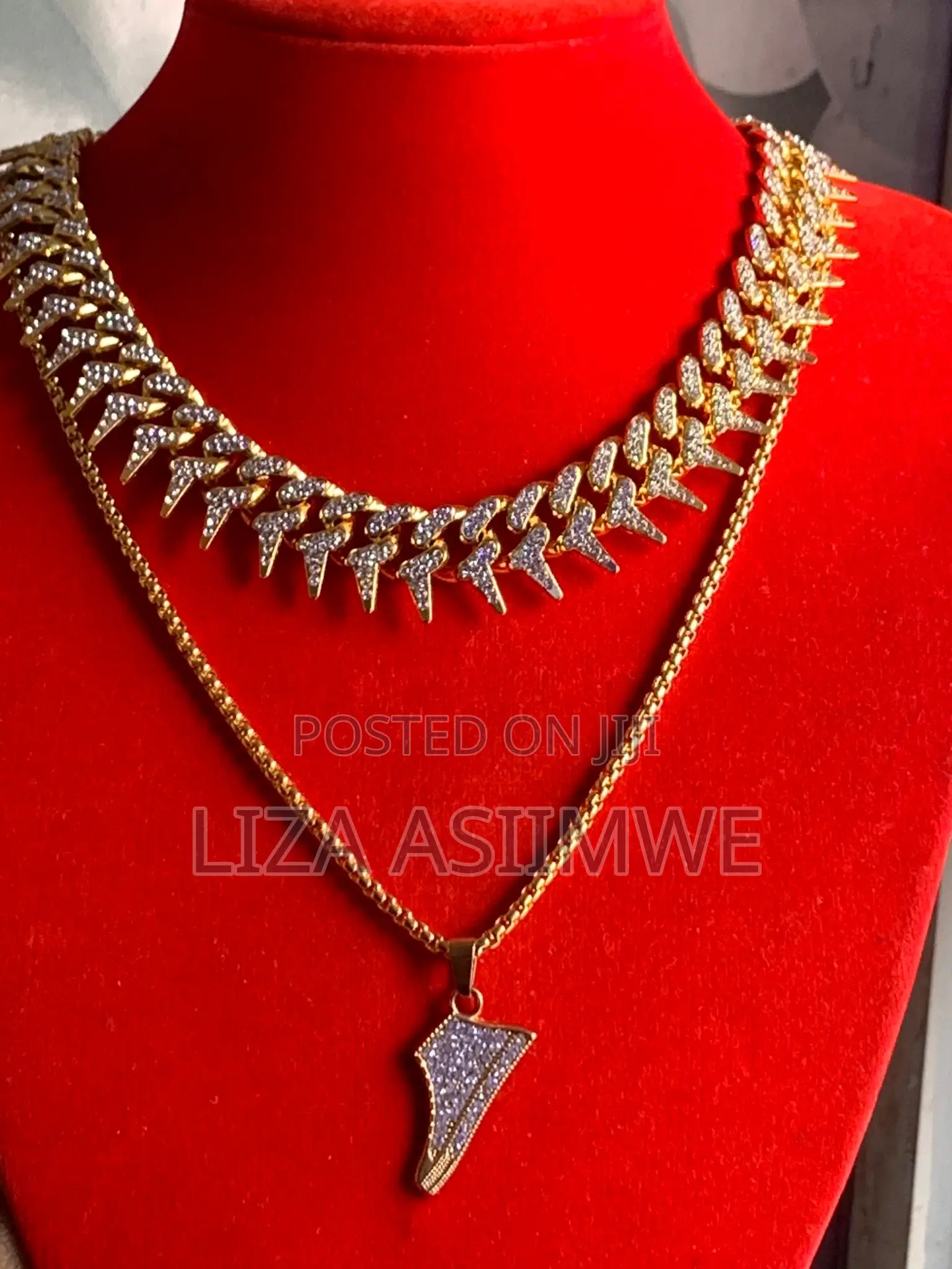 Gold Hip Hop Iced Out Paved Rhinestone Chain