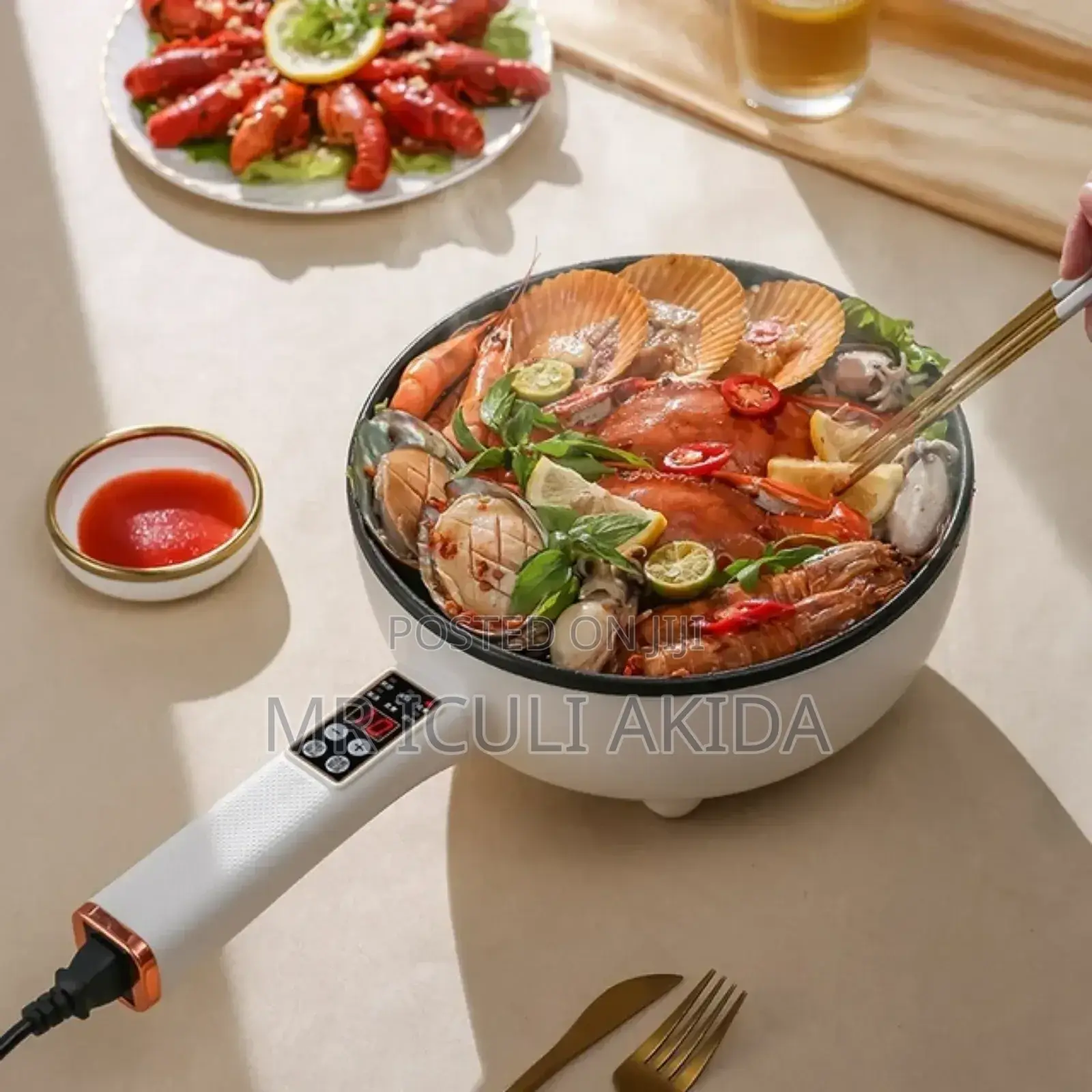4.5L Electric Non-Stick Frying Pan,Cooker WTH Steaming Lid
