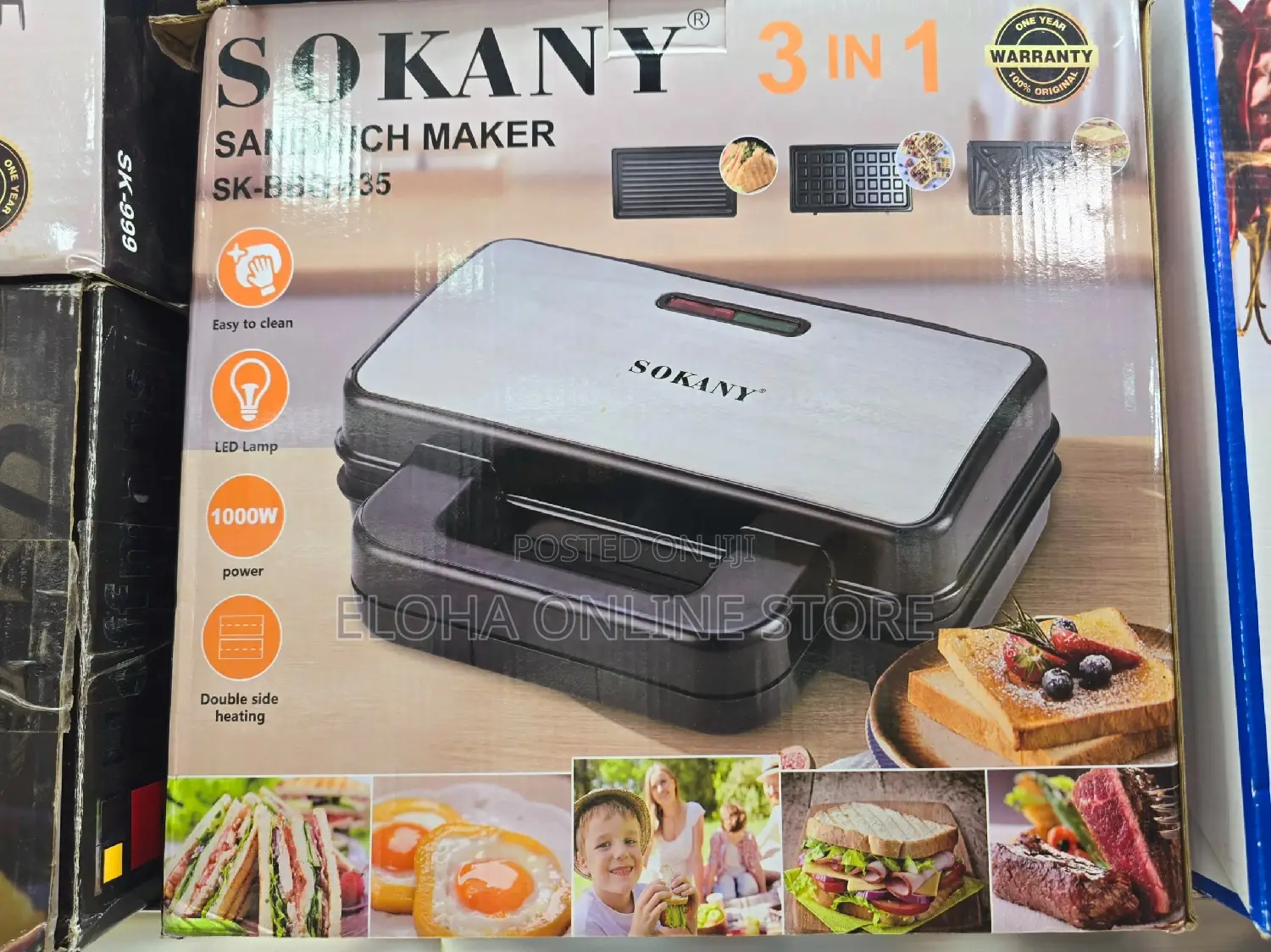 Sokany 3-in-1 Sandwich Maker
