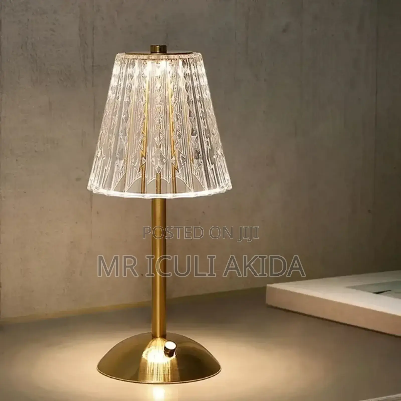 Touch Control Rose Crystal Rechargeable Bedside Table Lamp