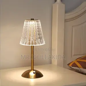 Touch Control Rose Crystal Rechargeable Bedside Table Lamp