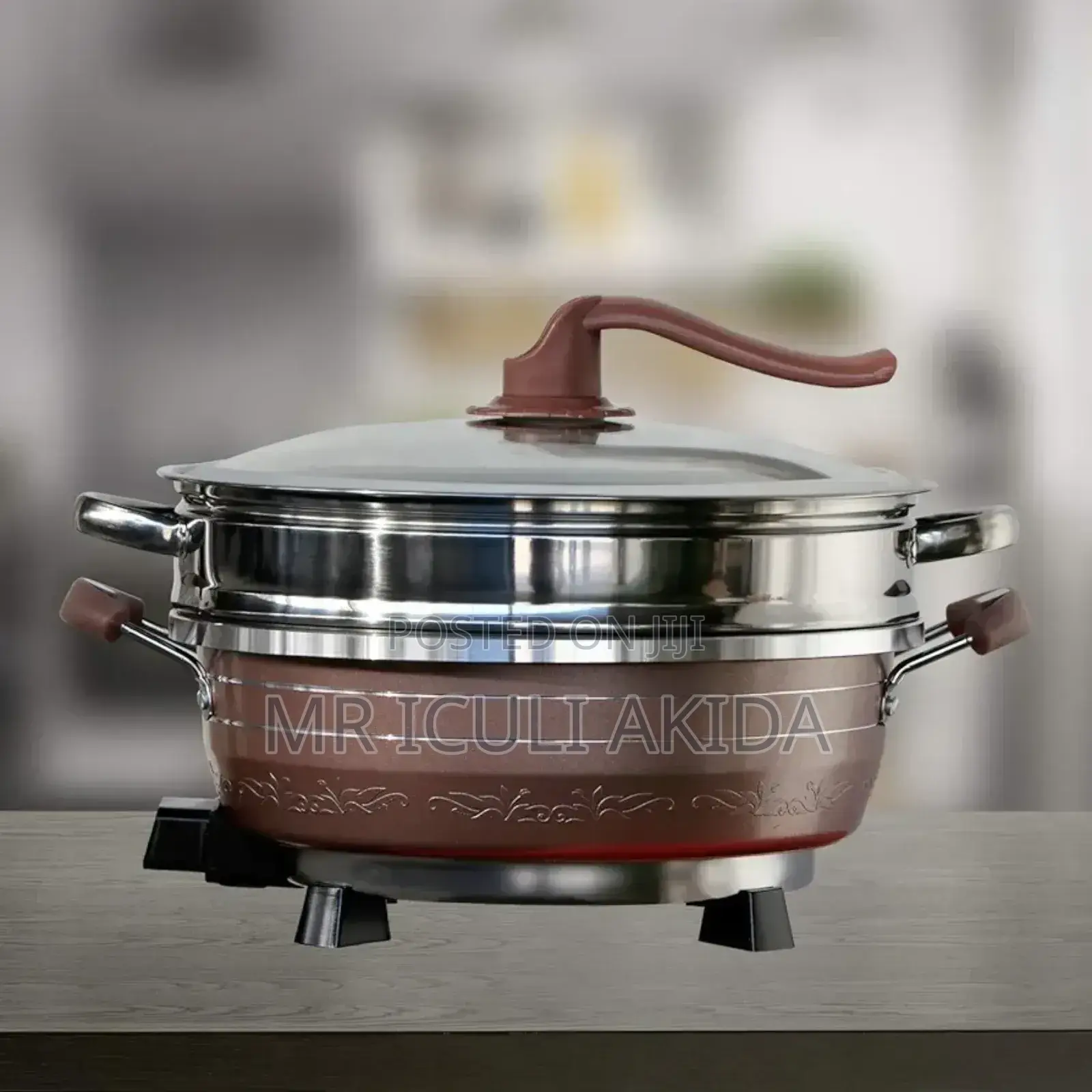 Hoffman's Nonstick Electric Hot Pot WTH Tempered Glass Lid