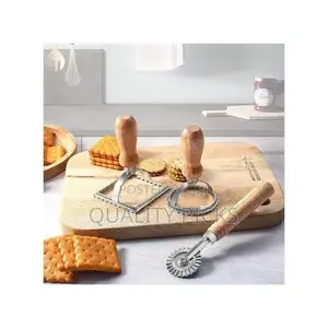 3pcs Ravioli Stamp Maker With Roller Wheel Set,Mold