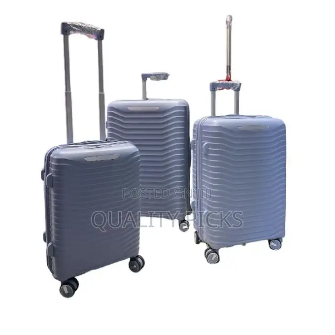 4-Wheel Spinner Travel Suitcase Bag - Sliver/Brown/Purple