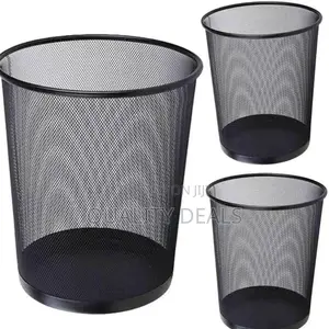 Metallic Meshed Trash Can Dust Bin