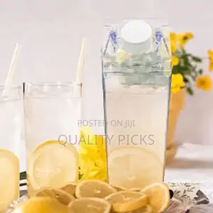 Acrylic Juice Water Bottle Square Fridge Milk Bottles