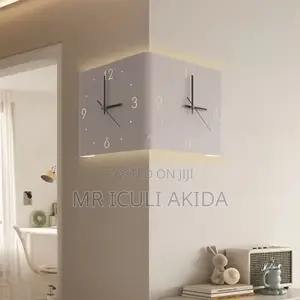 3D Double Sided Folding Sensor Luminous Corner Wall Clock