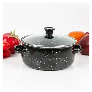 Set of 5 Enamel Casserole Sartin Cookware Pots