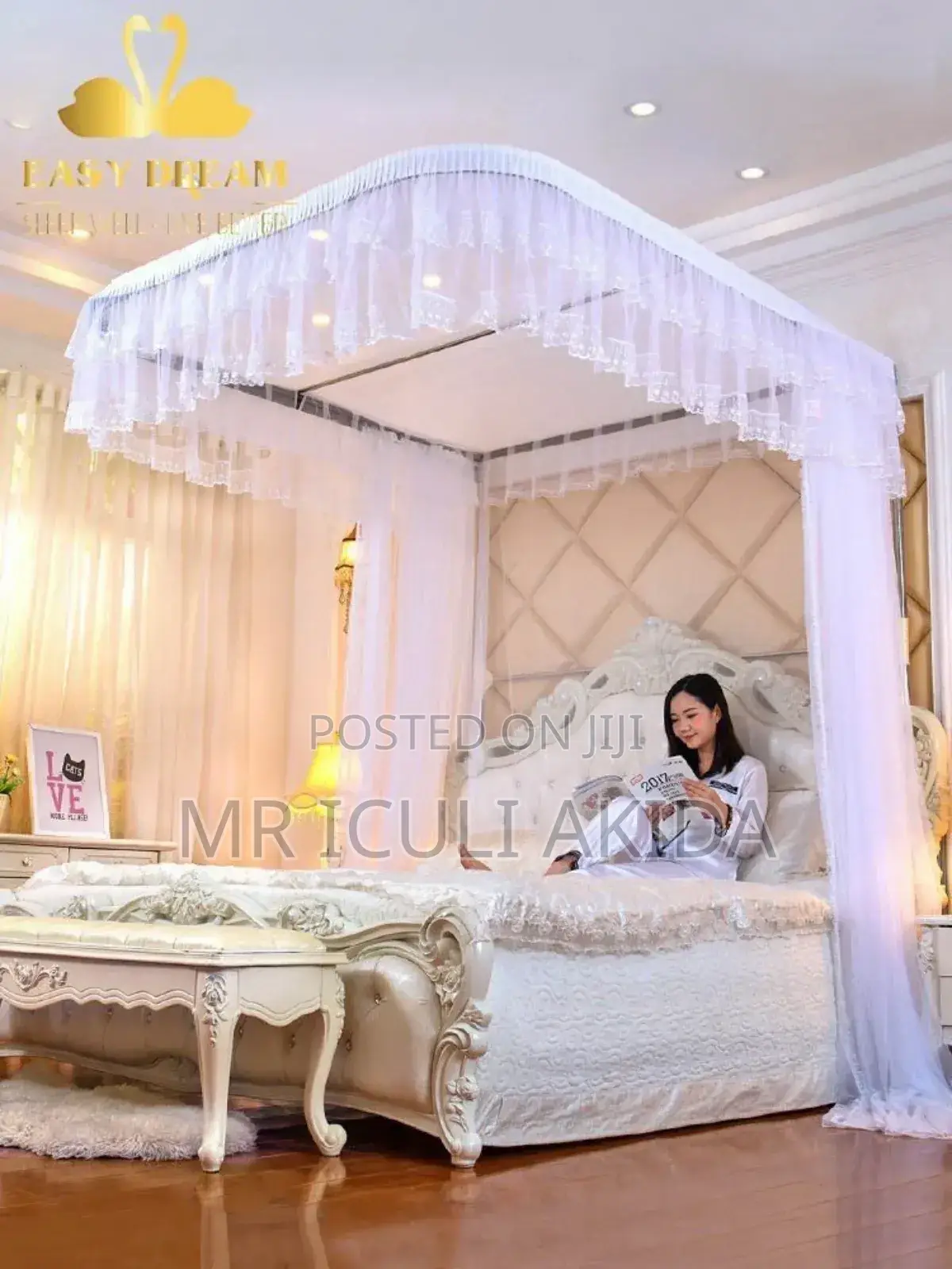 2stand Rail Fancy Free Standing Steel Frame Mosquito Net