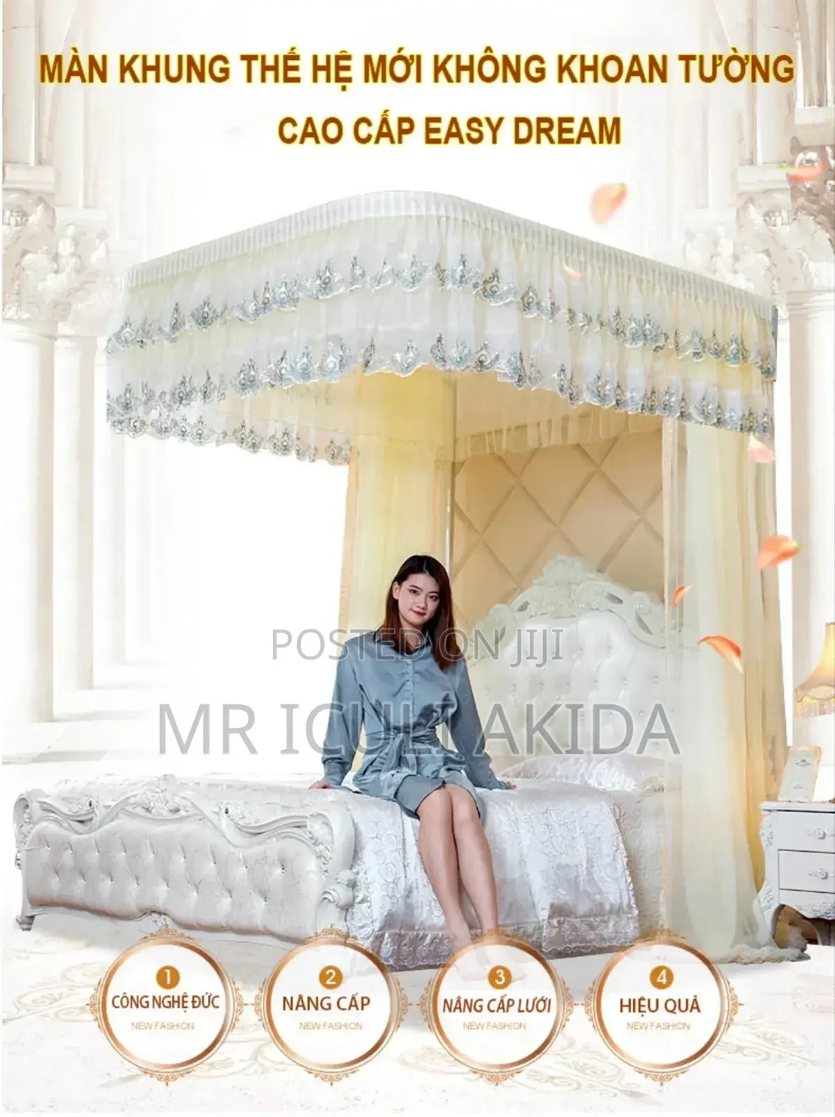 2stand Rail Fancy Free Standing Steel Frame Mosquito Net