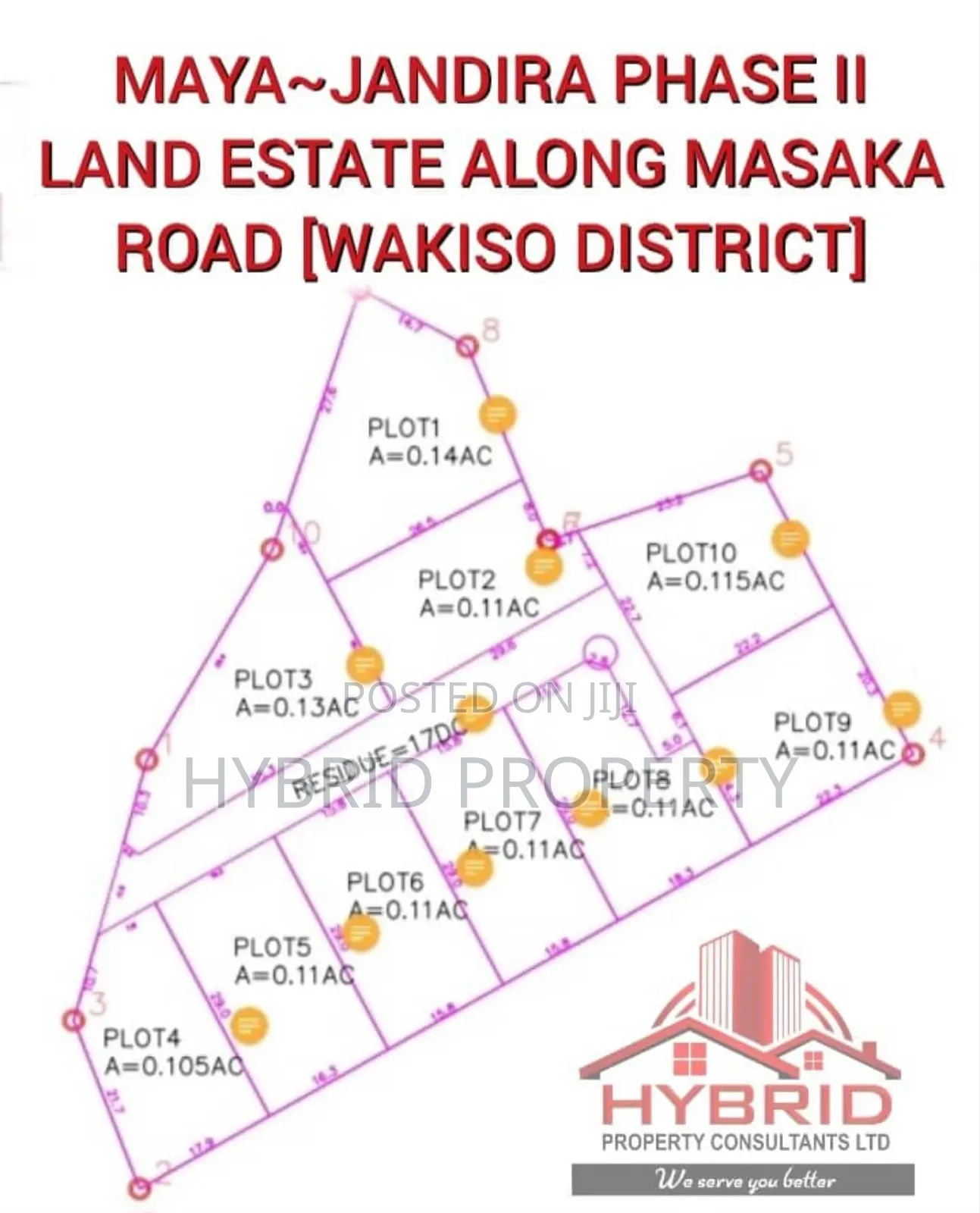 Prime Plots for Sale at Maya~Jandira Elite Estate~Masaka Rd.