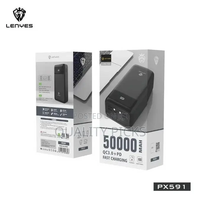 Lenyes Magsafe Power Bank PX591 50,000mah- Black