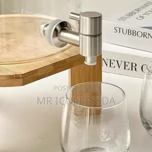 5litres Glass Juice Beverage Tap Dispenser WTH Wooden Stand