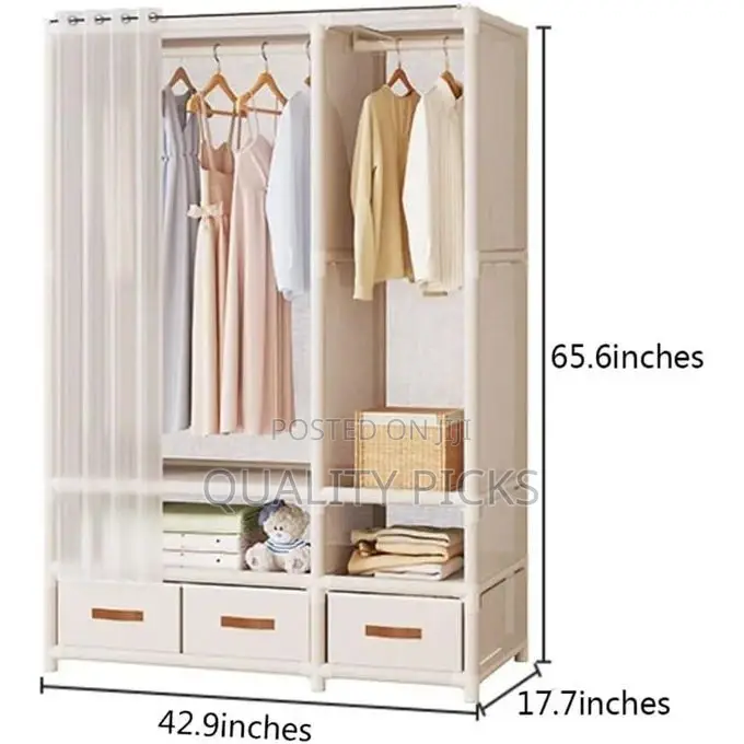 Portable Closet With Cover for Hanging Clothes Open Wardrobe