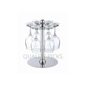 Countertop Rotating 6 Wine Glass Cup Holder Drying Rack