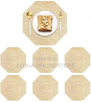 6 PCS Heat Insulation Washable Gold Table Mats