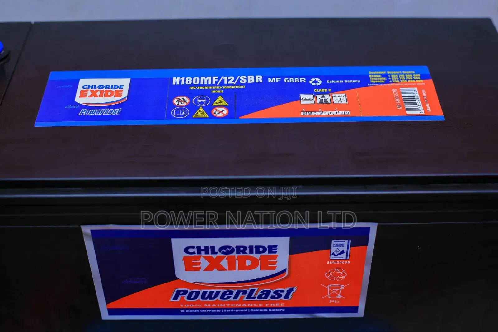 N180/180ah Chloride Exide Maintenance Free Car Battery