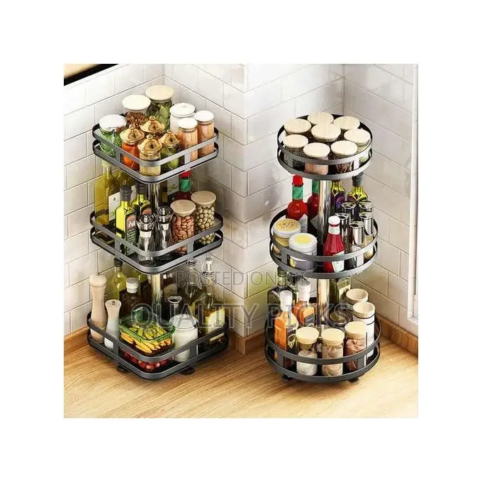 3 Tier 360° Rotatating Kitchen Trolley Shelf Spice Rack
