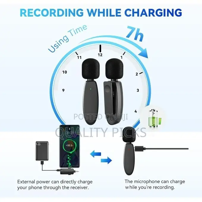 3 in 1 Mini Microphone Wireless Lavalier Microphones