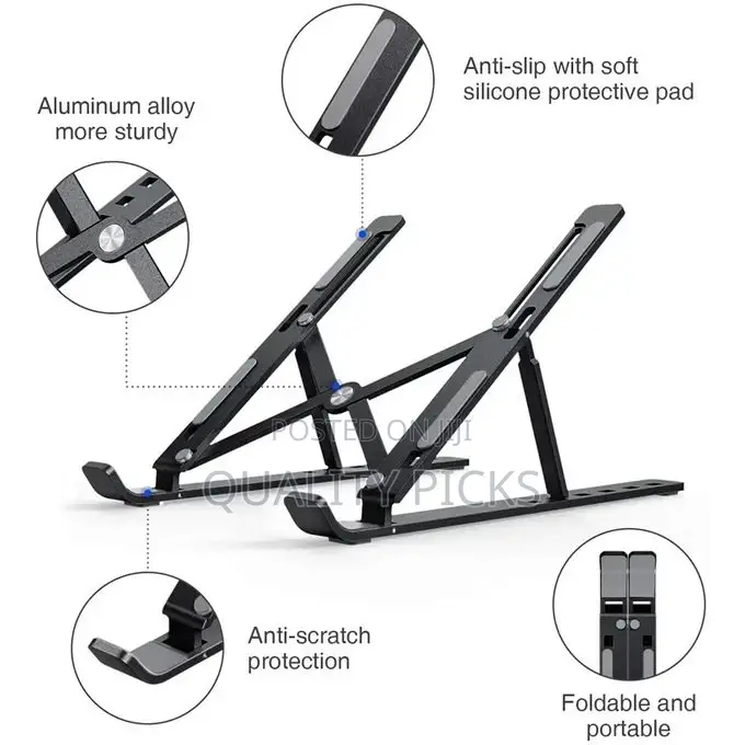 Richripple Aluminum Portable Laptop Stand 6-Hole Adjustable