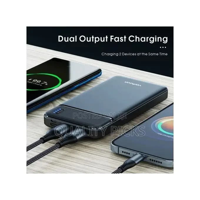 Power Bank 10000mah LCD Compact Slim Fast Charge