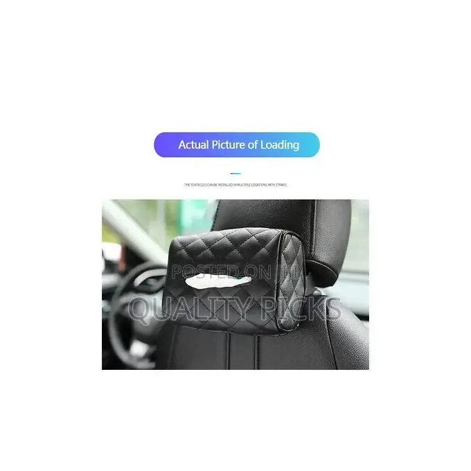 Car Accessories Armrest Tissue Holder Leather Napkin