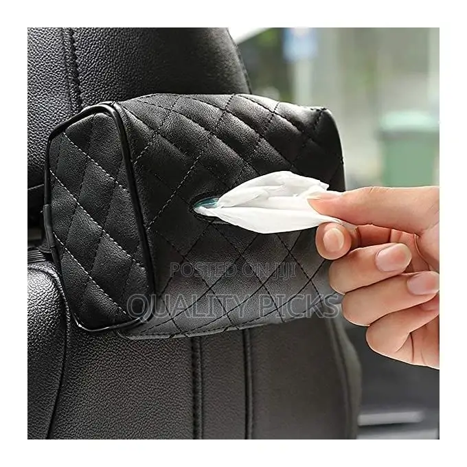 Car Accessories Armrest Tissue Holder Leather Napkin