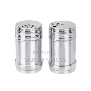 2 Pieces Stainless Steel Salt Pepper Spices Shakers