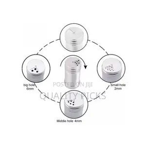 2 Pieces Stainless Steel Salt Pepper Spices Shakers