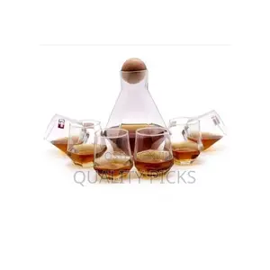 7 Set Whiskey Wine Diamond Decanter With Liquor Hexagon