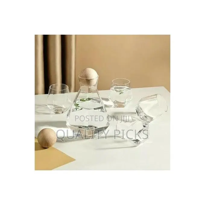 7 Set Whiskey Wine Diamond Decanter With Liquor Hexagon