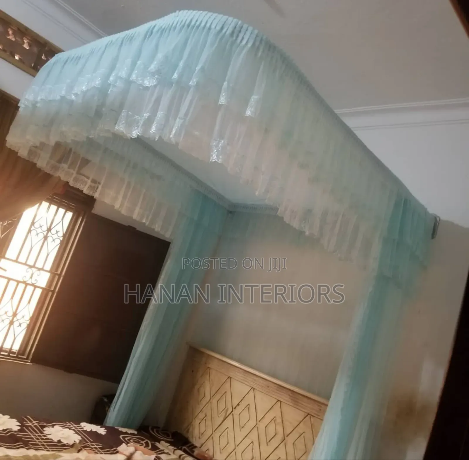 Blue Wall Mounted Mosquito Net
