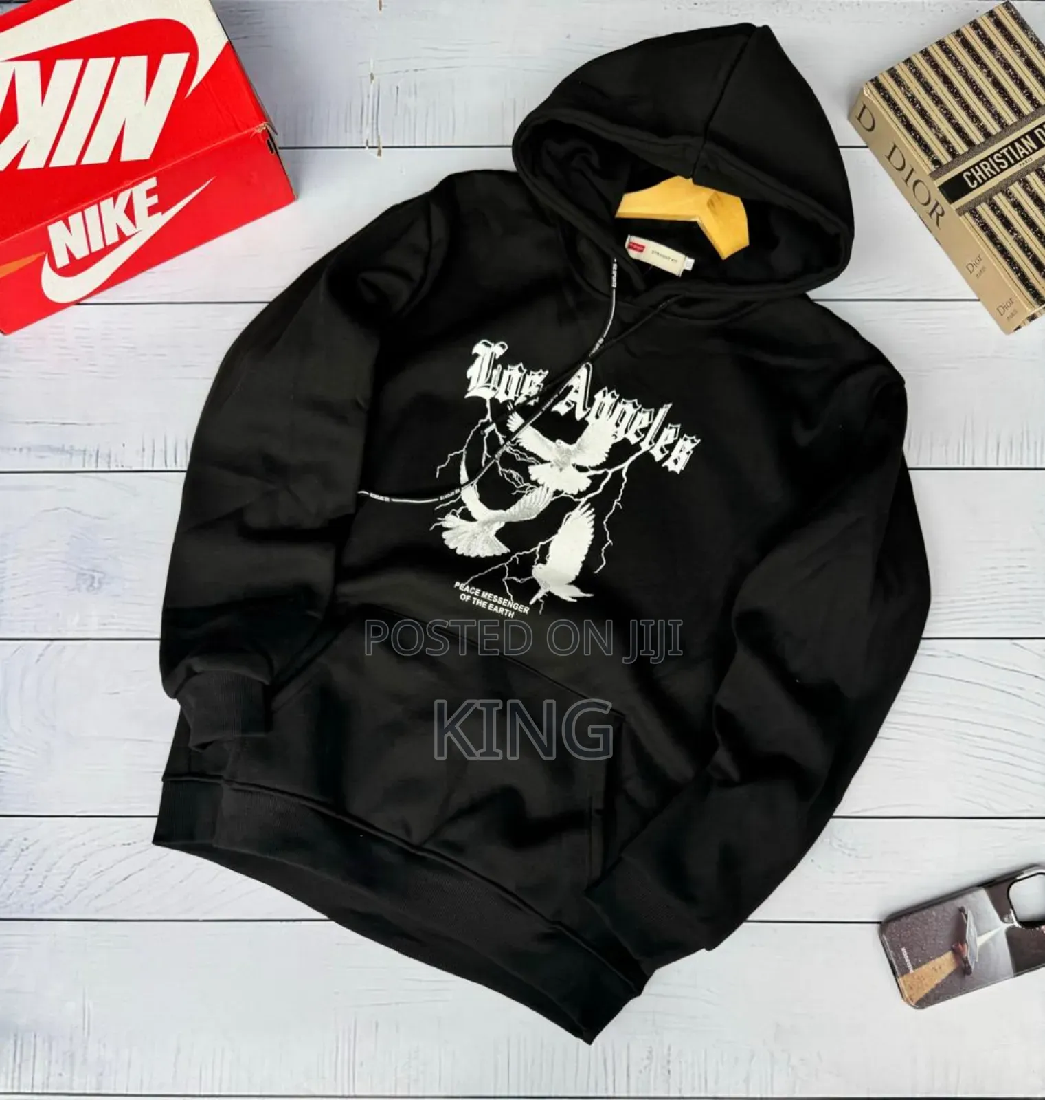 Los Angeles Black Hoodie Jumper. L.A