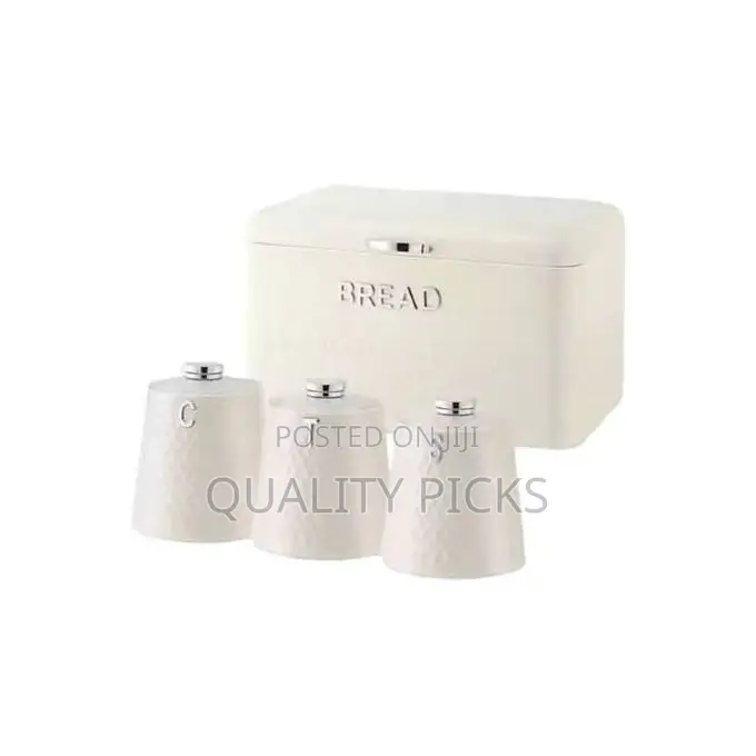Checked Bread Bin-Steel Design With 3 Piece