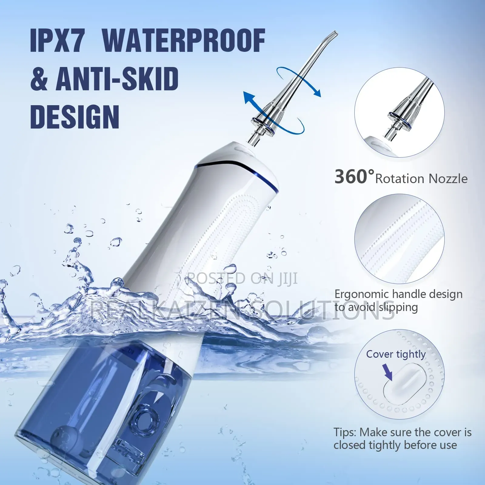 Cordless Water Pick Blue Water Irrigator Flosser With 5modes