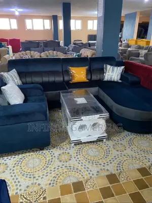 L-Sofa Bed Having-Quality Wood,Mixed in Grey Turqoise