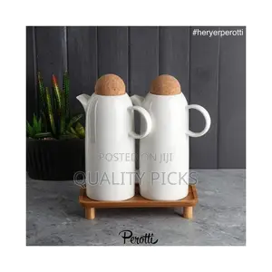 Porcelain Oil Dispenser Bottle, 2 PCS Oil Vinegar Bottle Pot