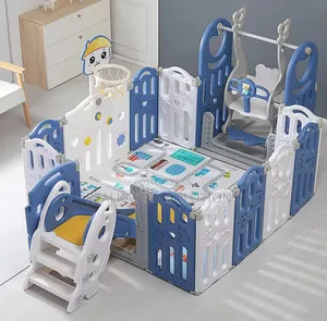 Photo - HAPPY PLAY Playroom 3-in-1 Fence |Slide |Swing Fun Playpen
