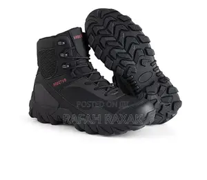 Men’S Black Outdoor Combat Hiking Desert Boots