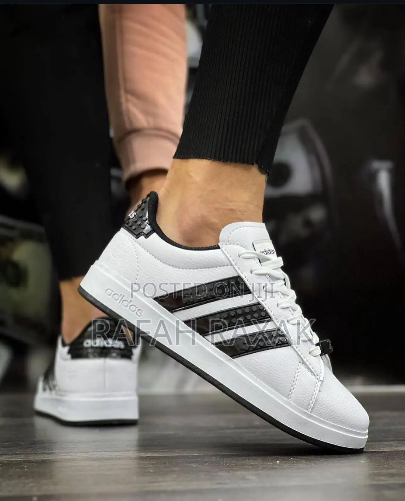 Original White/Black Adidas Grant Court Casual Sneakers