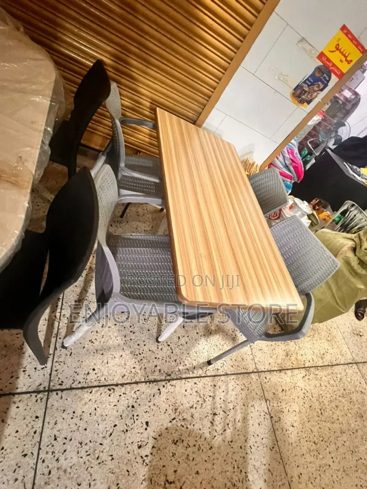 Plastic 4 Chairs and Table(Rectangular)Set