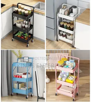 3-Tier Folding Storage Cart With Wheels