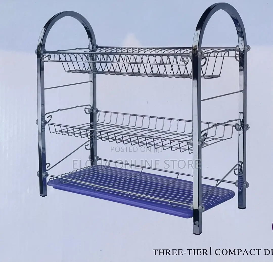 3 Tier Stainless Steel Kitchen Rack With a Drainer