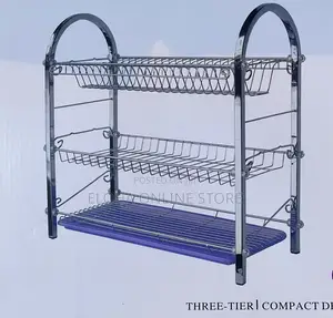 3 Tier Stainless Steel Kitchen Rack With a Drainer